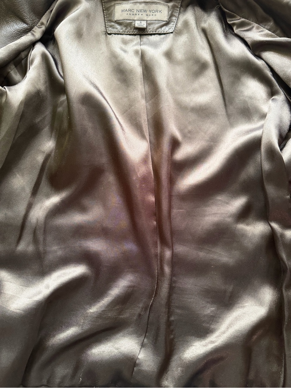 Vintage Andrew Marc Brown Soft Lambskin Leather Jacket Women Small Y2K Zip Up SM - Picture 6 of 13